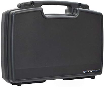 CASEMATIX Hard Travel Case with Foam and Padlock Rings - Customizable Foam Fits Pico Mobile Projectors, Recorders, Microphones and More Small Electronics & Accessories up to 14.5" x 7.5" x 2.75"