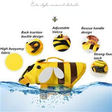 AZA Dog Life Jacket Shark Life Vest with Rescue Handle Cute Bees Costume Girl Adjustable High Buoyancy Swimwear for Small Medium Large Dogs Boy Swimsuit Clothes for Pets (XXS,Bees)