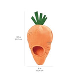 Interactive Hide and Seek Squeaky Dog Plush Toy, Rabbit and Carrot, Orange and White, 5-Pack