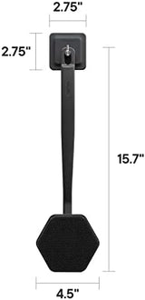 Tooletries - Silicone Back Scrubber with Hook - Exfoliating Shower Brush, Back Washer for Men, Durable Back Brush with Long Handle - Long Lasting Bath & Shower Accessories - Charcoal