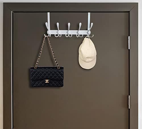 Encozy Over The Door Hooks,Coat Rack for Hanging Clothes Hat Towel (Heavy Duty White 2pcs)