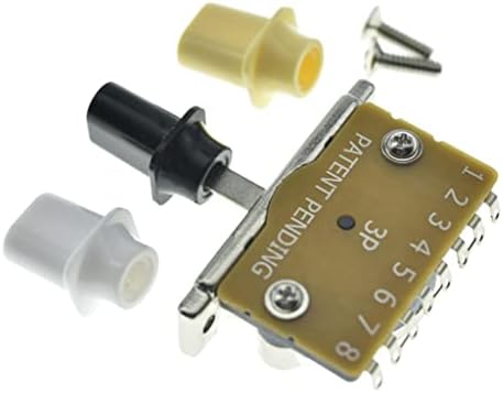 KAISH Heavy Duty 3 Way Guitar Pickup Lever Switch Pickup Selector Switch for Strat Tele with 3x Plastic Top Hat Tips