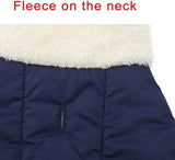 Fleece Lined Warm Dog Jacket for Puppy Winter Cold Weather,Soft Windproof Small Dog Coat,Blue XS