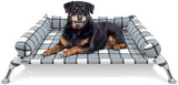 Elevated Raised Dog Bed Cot - Cooling Raised Dog Bed with Bolster Portable Washable Pet Cot Bed with Metal Frame Dog Hammock Bed for Indoor & Outdoor Medium