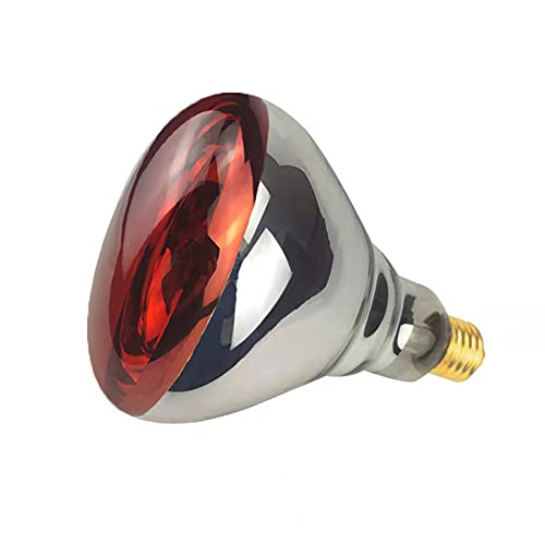 BONGBADA 2 Pack 250W Heat Lamp Red Infrared Bulbs Glass Lamp Bulb for Food Service, Brooder Bulb, Chicks, Pet, Bathroom, Light Therapy Use E26 Base, Flood Light Heat Lamp.