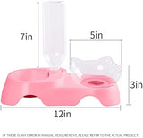 MILIFUN Double Dog Cat Bowls - Pets Water and Food Bowl Set, 15°Tilted Water and Food Bowl Set with Automatic Waterer Bottle for Small or Medium Size Dogs Cats