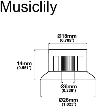 Musiclily Pro Imperial Inch Size Top Hat Bell Reflector 2 Volume 2 Tone Knobs Set for USA Les Paul SG Electric Guitar