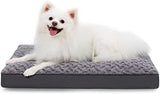 Dog Crate Bed Waterproof Dog Beds for Medium Dogs Rose Velvet Soft Fluffy Washable Dog Bed with Removable Cover & Anti-Slip Bottom, 29 x 18 Inch, Gray