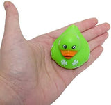 4E's Novelty 24 Pack St Patricks Day Rubber Ducks - 2 inch Shmrock Rubber Duckies Bulk - Saint Pattys Day Irish Gifts for Adults Kids Party Favors Accessories, Jeep Ducking