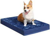 KSIIA Orthopedic Dog Bed Dog Crate Bed Waterproof Dog beds for Small Dogs Deluxe Plush Washable Dog Bed with Egg Crate Foam & Removable Cover, 23 x 17 Inch, Blue