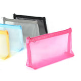 Patu Zipper Mesh Bags, Widened Pencil Case, 5 Pieces, Beauty Makeup Cosmetic Accessories Organizer, Travel Toiletry Kit Set Storage Pouch, Assorted Colors