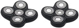 Men Electric Shavers Replacement Heads 5 in 1 Razor Replaceable Alternate Floating Washable Blade Trimmers Head (Black-2pcs)