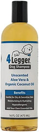 Organic Natural Dog Shampoo, Hypoallergenic Dog Shampoo, Puppy Safe Coconut Shampoo, Sensitive Skin, Fragrance Free with Aloe for Soothing Relief of Dry, Itchy, Sensitive Allergy Skin 16 oz