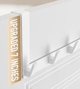 KitchLife Over The Door Hooks Hanger with Extended Arms for Easy Use by Women, Fits 1 3/4" Doors, L18U - Bathroom Accessories and Towel Rack Organization - 1 Pack, White