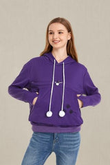 LINYUCHEN Cat Dog Pouch Hoodie Large Pet Pouch Sweatshirt Puppy Kitten Holder Carrier Pullover Shirt Unisex Hoodies Purple