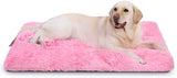Vonabem XL Dog Bed Large Crate Pad, Washable Pink Pet Beds, Deluxe Plush Soft Crate Bed 42 inch, Dog Mats for Sleeping, Anti-Slip Kennel Pad 41 * 27 inch