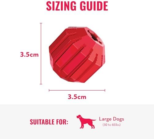 KONG Stuff-A-Ball - Durable, Natural Rubber Chew Toy for Dogs - Dental Health Pet Toy for Chewing & Teeth Cleaning - Stuffable for Treats & Snacks - for Large Dogs