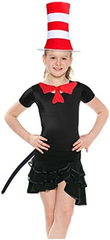 Accessories for Cat Costume Kit Kids Red And White Striped Stovepipe Hat Gloves Bow Tie Long Tail For Halloween Props