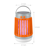 2 Pcs Solar Bug Zapper Outdoor Waterproof Mosquito Repellent for Patio Camping, 3 in 1 Cordless Mosquito Zapper Light Portable Small Gnat Zapper - Camping Light, Mosquito Killer, Flashlight (Orange)