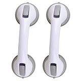 ZALIK (2 Pack) Shower Handle 12 inch Grab Bars for Bathtubs and Showers Suction Bar Handles Handicap Elderly Seniors Safety Bathroom Bathtub Bath Grip - Balance Assist ONLY Tiles Glass & Hard Plastic