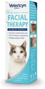 Vetericyn Plus Feline Facial Therapy | Healing Aid and Skin Repair for Different Cat First Aid Needs, Including Cat Acne, Cat Ear and Eye Problems. 2 Ounces