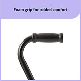 Medline Aluminum Quad Cane with Large Base for Balance, Knee Injuries, Leg Surgery Recovery & Mobility, Portable, Lightweight Walking Aid for Seniors & Adults