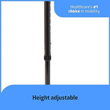 Medline Aluminum Quad Cane with Large Base for Balance, Knee Injuries, Leg Surgery Recovery & Mobility, Portable, Lightweight Walking Aid for Seniors & Adults
