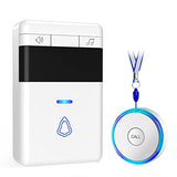 Wireless Caregiver Pager Panic SOS Call Button with Receiver for Elderly/Patient/Child, 500+ ft Range Attention Pager Alarm Nurse Calling Alert Patient Help Button for Home/Personal