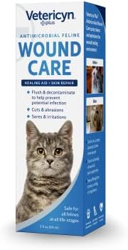 Vetericyn Plus Cat Wound Care Spray | Feline Healing Aid and Skin Repair for Wounds, Sores, and Abrasions, Provides Itch Relief for Cats Irritated Skin. 3 Ounces