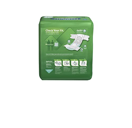 Medline FitRight OptiFit Ultra Adult Diapers, Disposable Incontinence Briefs with Tabs, Heavy Absorbency, XX-Large, 60"-69", 20 Count
