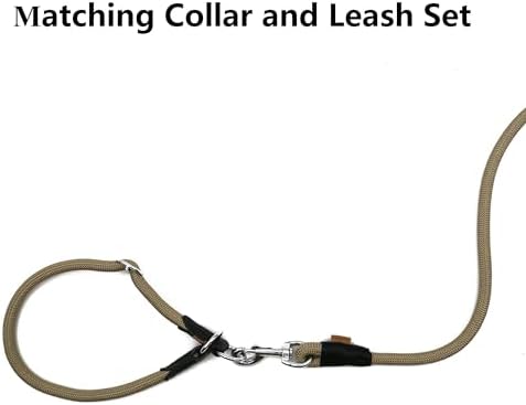 Dog Leash, Braided Rope Traction – Walking Training Lead for Small Dogs ((1/3") x 6FT, Khaki)