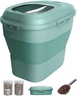 32-35 Lbs Dog Food Storage Container Collapsible Dog Food Container with Airtight Lids, Wheels, Scoop and 2pcs Food Storage Containers, Large Pet food storage for Dog, Cat