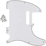 FLEOR 8 Hole TL Pickguard Scratch Plate with Pickguard Screws Set Fit USA/MX Standard TL Style Pickguard Replacement, 3Ply White