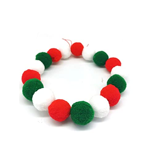 50pcs pet Dog Bow Tie Rainbow Flower Hair Ball Necklace Collar Pet Dog Cat Bowties Neckties Dog Grooming Accessories(3,Neck Size (40-45cm))