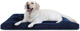 Dog Crate Bed Washable Dog Beds for Extra Large Dogs Deluxe Thick Flannel Fluffy Comfy Kennel Pad Anti-Slip & Anti-Scratch Pet Sleeping Mat, 41 x 27 Inch, Blue
