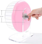 Niteangel Super-Silent Hamster Exercise Wheels: - Quiet Spinner Hamster Running Wheels with Adjustable Stand for Hamsters Gerbils Mice Or Other Small Animals (M, Pink)