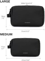 BAGSMART Toiletry Bag for Men, Travel Toiletry Organizer Dopp Kit Water-resistant Shaving Bag for Toiletries Accessories, Door Room Essentials, Black-medium
