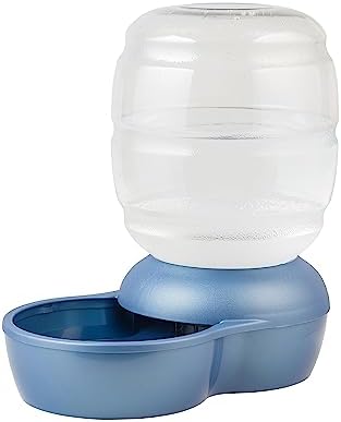 Petmate Replendish Automatic Gravity Waterer for Cats and Dogs, BPA-Free, No Batteries Required, Includes Charcoal Filter, 4 Gallons, Made in USA,Blue