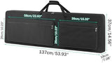 88-Key Keyboard Case – Full Padded Piano Gig Bag with Adjustable Shoulder Straps, 4 Storage Pockets for Accessories, 53.9" x 7.1" x 14.6" (Black)