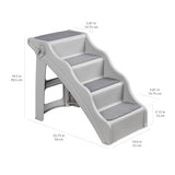 Amazon Basics Foldable Non-Slip Pet Stairs for Small Dogs and Cats, Senior Pets, Easy to Climb, 14.6" x 22.75" x 19.5", Grey