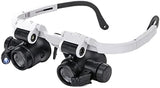 Microscope Accessories Kit 2LED Head-Mounted Illuminating Microscope Headband LED Lamp Light Microscope Slides