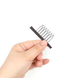 100 Pieces Wig Combs Wig Clips Wig Combs to Secure Wig 7-teeth Wig Accessories Tools For Making Wig Caps Wig Comb (Brown,100 Pcs)