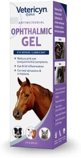 Vetericyn Plus Ophthalmic Eye Gel for Horses | Eye Ointment Alternative to Lubricate and Relieve Horse Eye Irritations, Safe for All Animals. 3 ounces