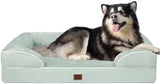 EHEYCIGA Orthopedic XL Dog Beds, Waterproof Memory Foam Dog Bed for Extra Large Dogs, Non-Slip Bottom and Egg-Crate Foam Big Dog Couch Bed with Washable Removable Cover, Sage Green