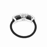 5Pcs Chic Rhinestone Hair Bands Elastic Crystal Hair Ties Hairband Women Ponytail Holders Scrunchies Hair Accessories Silver
