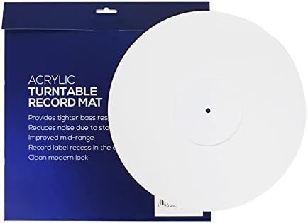 Acrylic Turntable Mat by Break Tradition - Vinyl Record Accessories for LP Record Player - Premium Turntable Slipmat to Reduce Noise Due to Static and Improve Sound Quality (White)