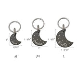 Anavia Starry Sky Theme Pet ID Tags in Half Moon & Star Shape, Personalized Dog Name Tag Cat Tag, Glossy Stainless Steel Gold Plated Black Rainbow Dog Collar Tag (Large, Moon Shape, Rainbow)