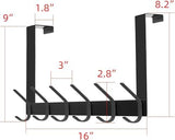 DOKU 2Pack Over The Door Hook, Heavy Duty Over Door Hanger Holder for Coat Robe Hat Clothe Towels Hanging, Bathroom Organizer Towel Rack 12 Hooks, Matte Black