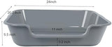 1 Pack of Extra Large Cat Litter Box (ABS Material), Low Entry Senior Litter Pen for Geriatric Kitty Big Cats, Jumbo Pet Safe Litter Boxes Tray for Indoor Pets Potty (Gray, 24" L x 20" W)