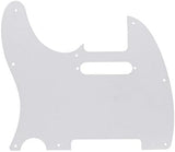 FLEOR 8 Hole TL Pickguard Scratch Plate with Pickguard Screws Set Fit USA/MX Standard TL Style Pickguard Replacement, 3Ply White